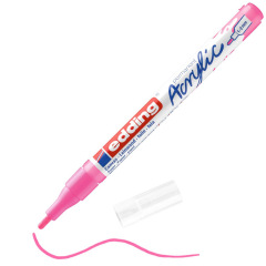 Edding 5300 İnce Uçlu Akrilik Markör Fosforlu Pembe