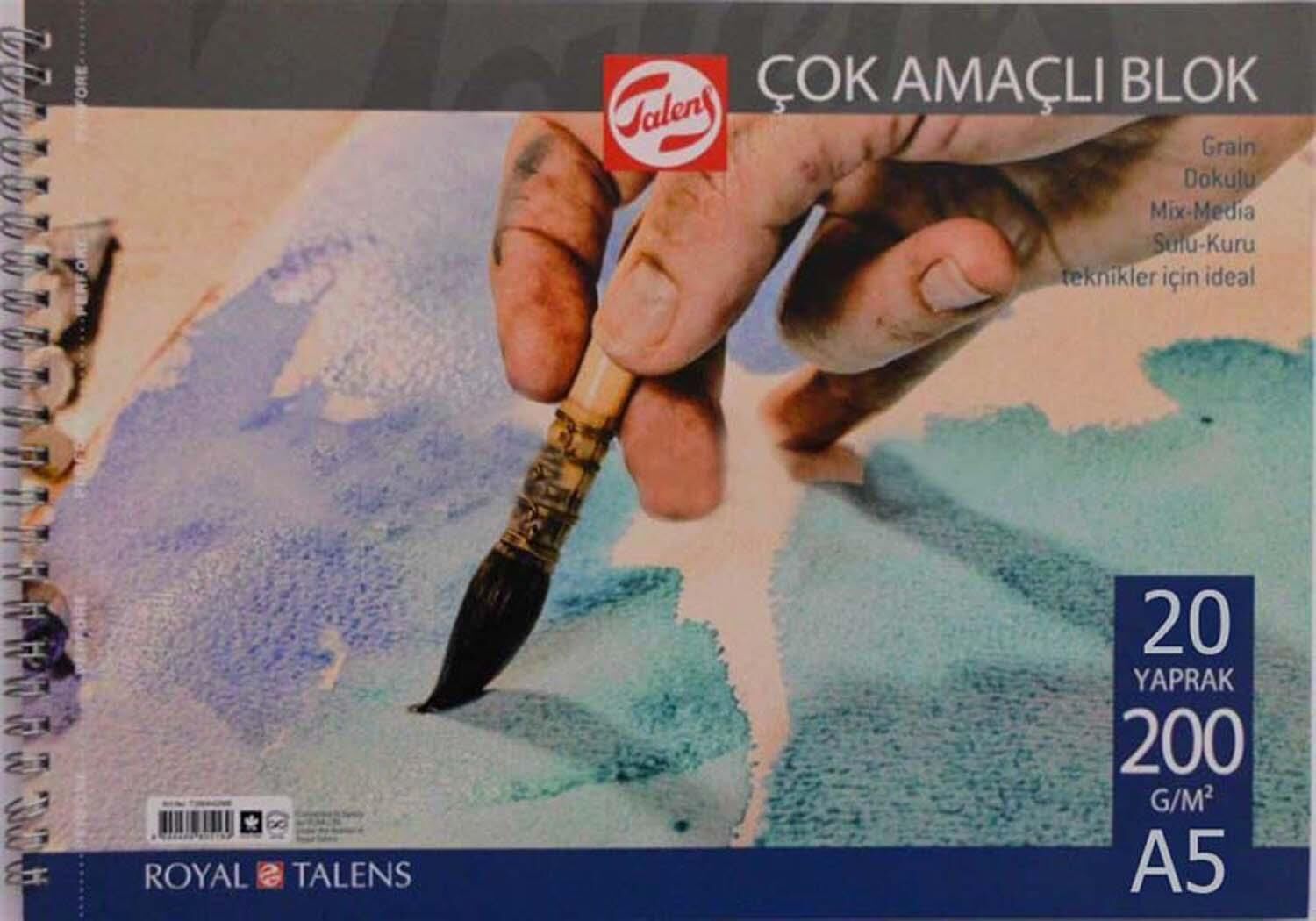 Talens A5 200Gr Cok Amaclı Resım Blok